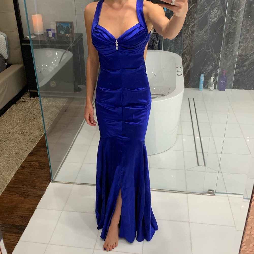 Royal blue evening dress